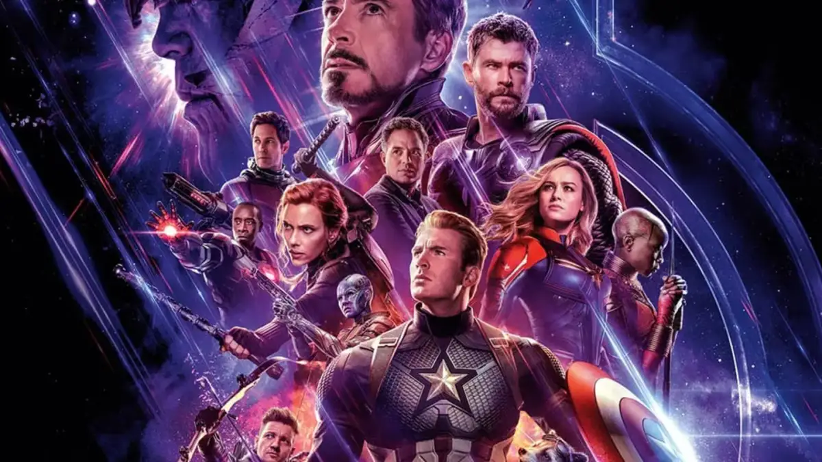 Avengers Endgame Encore poster with the cast and crew