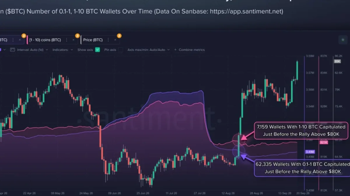 Bitcoin price chart showing a surge past $85,000