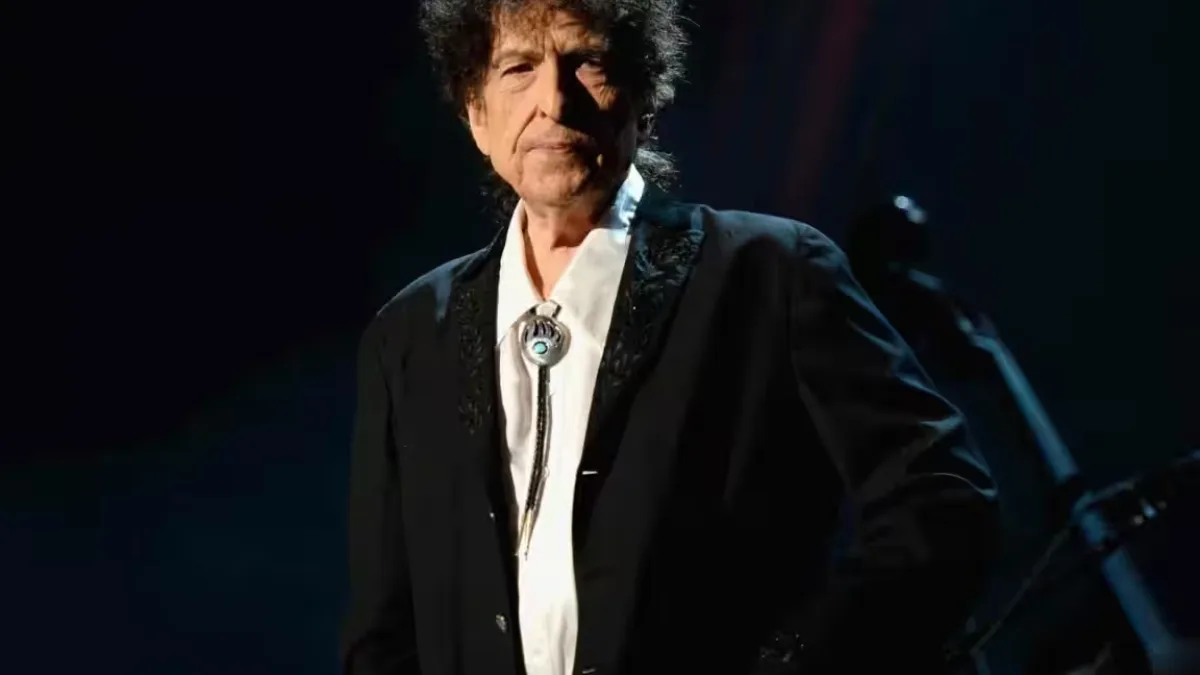 Bob Dylan performing on stage