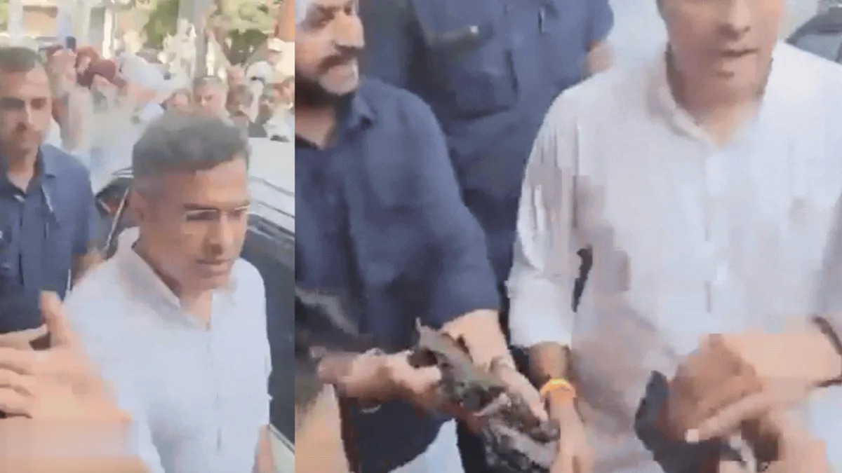 Delhi Minister Parvesh Verma slapping a man during a road inspection