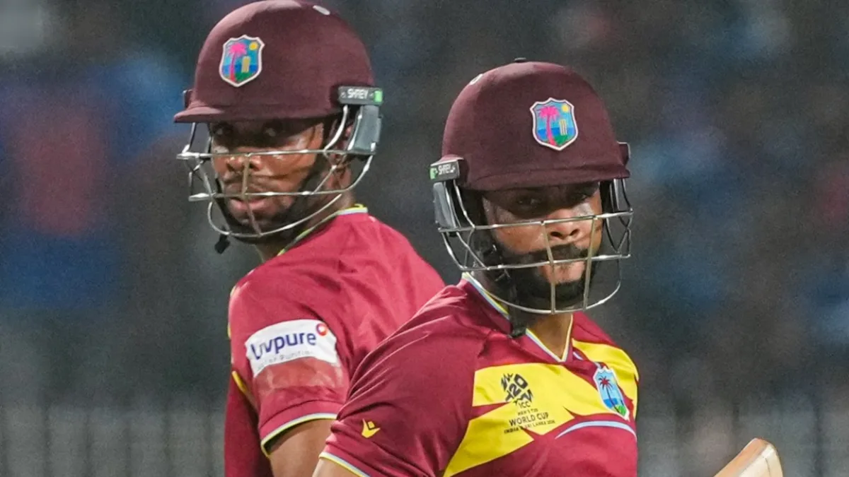 West Indies captain Shai Hope in action