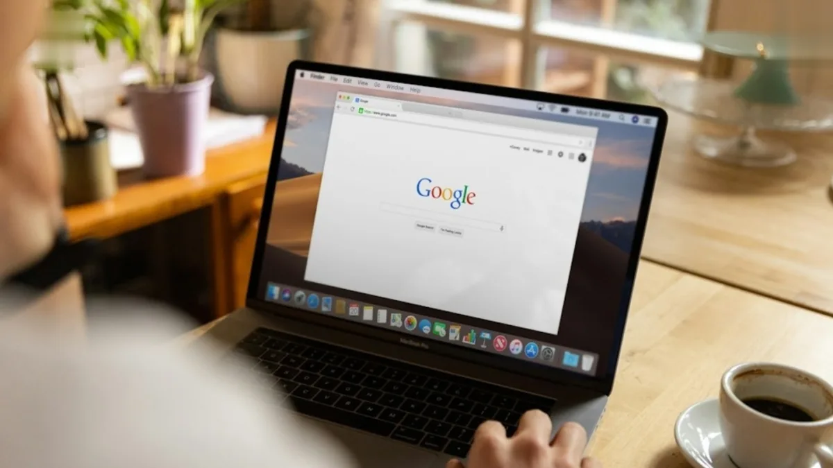 A person searching for health information on a laptop