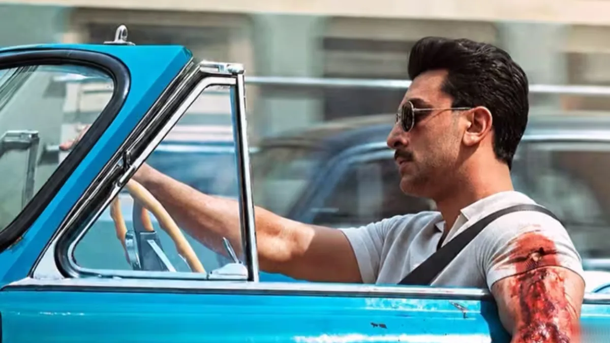 Ranbir Kapoor in Love & War poster with a seat belt