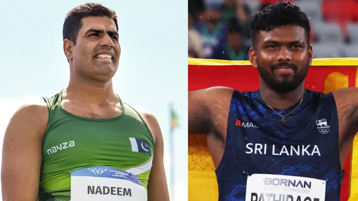 Rumesh Tharanga Pathirage in action during the Asian Games javelin competition