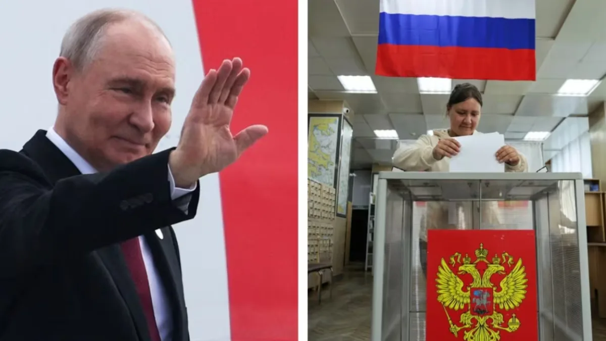 Russian flag waving in the wind
