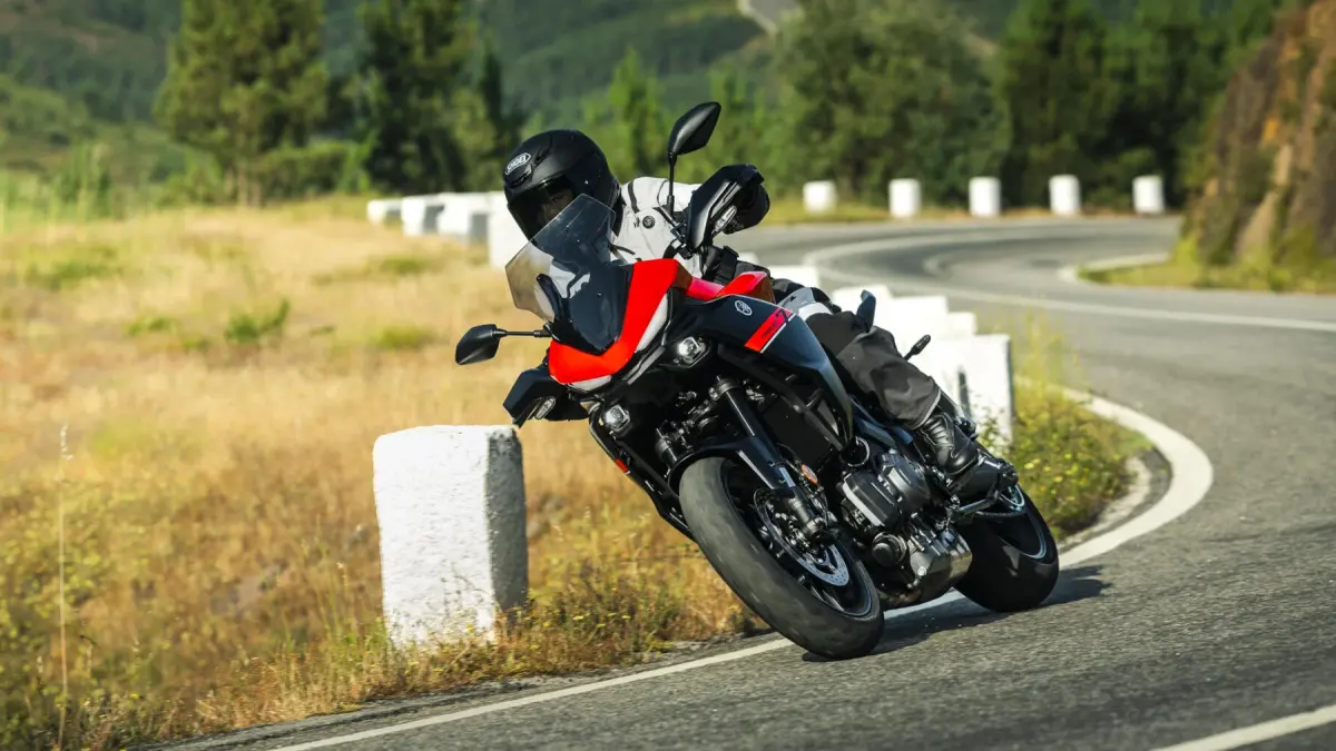 Yamaha Tracer 7 motorcycle in Redline color