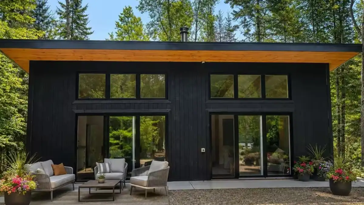 A two-bedroom home in Quebec, Canada, built using recycled plastic bottles