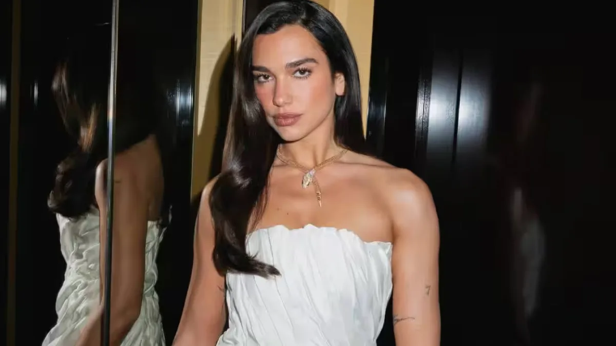 Dua Lipa performing on stage