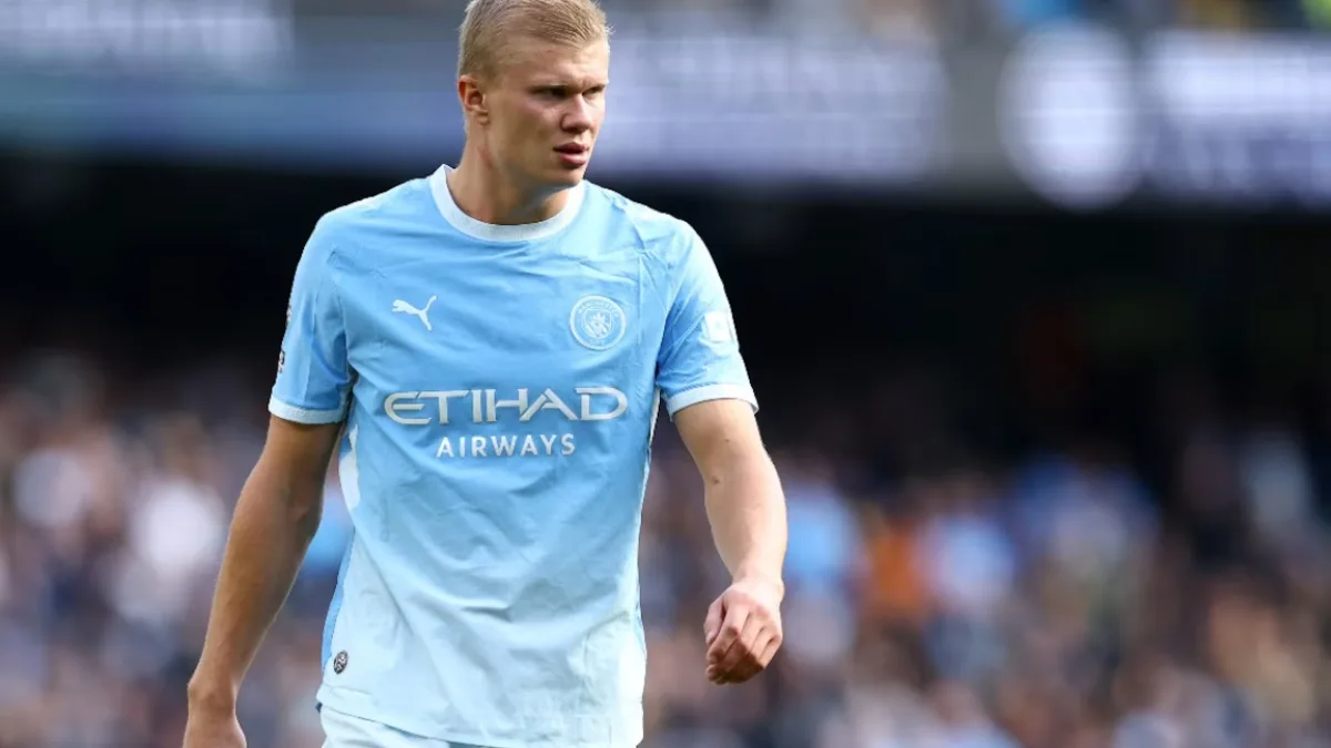 Erling Haaland in action for Manchester City