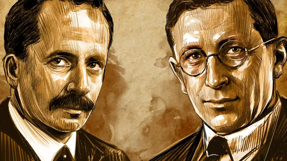 A photo of Frederick Banting and John Macleod in a laboratory