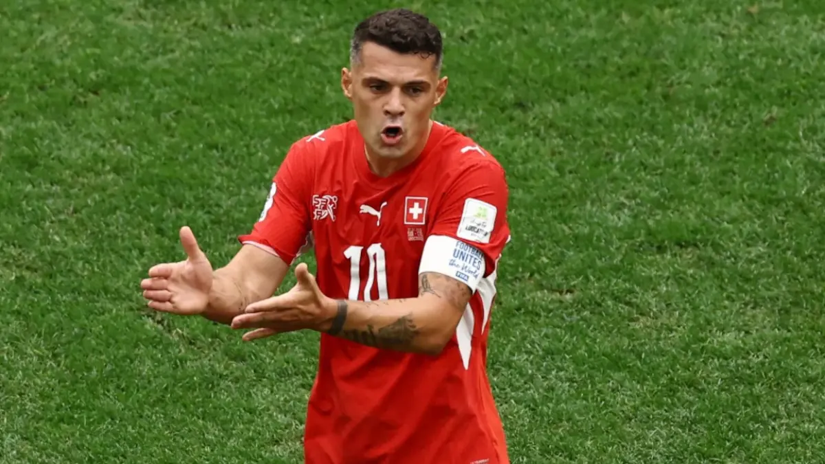 Granit Xhaka in action for Switzerland