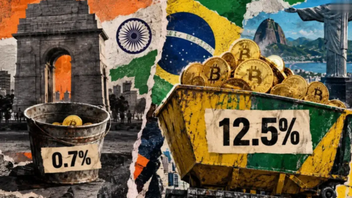 A graph showing the growth of crypto markets in India and Brazil