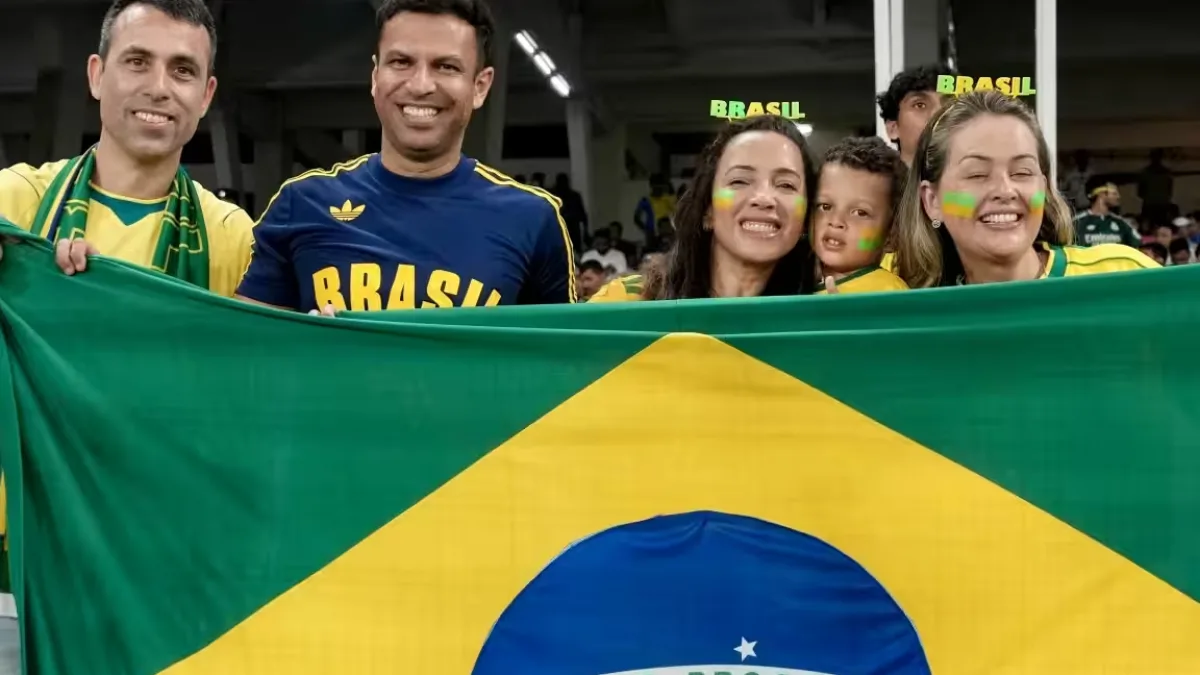 Fans at the Salt Lake Stadium in Kolkata for the India vs Brazil friendly match