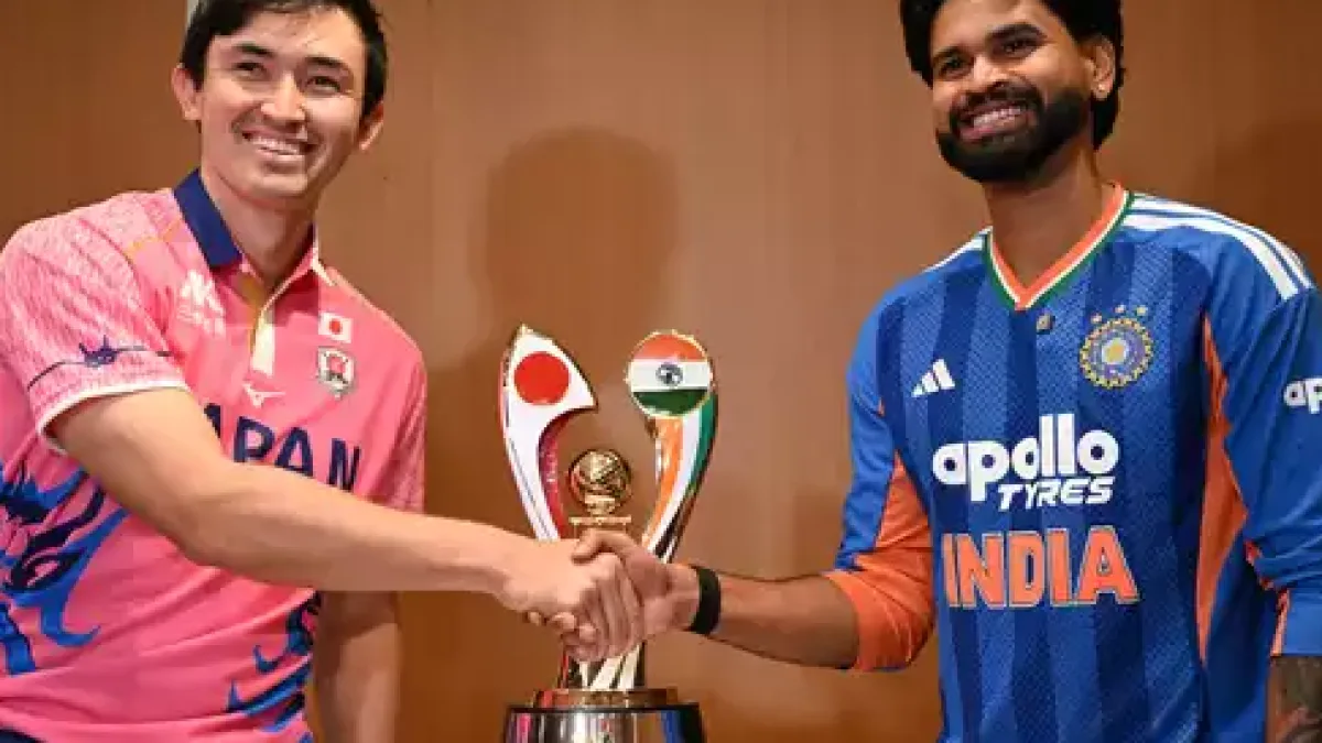 Japanese cricket team in action against India