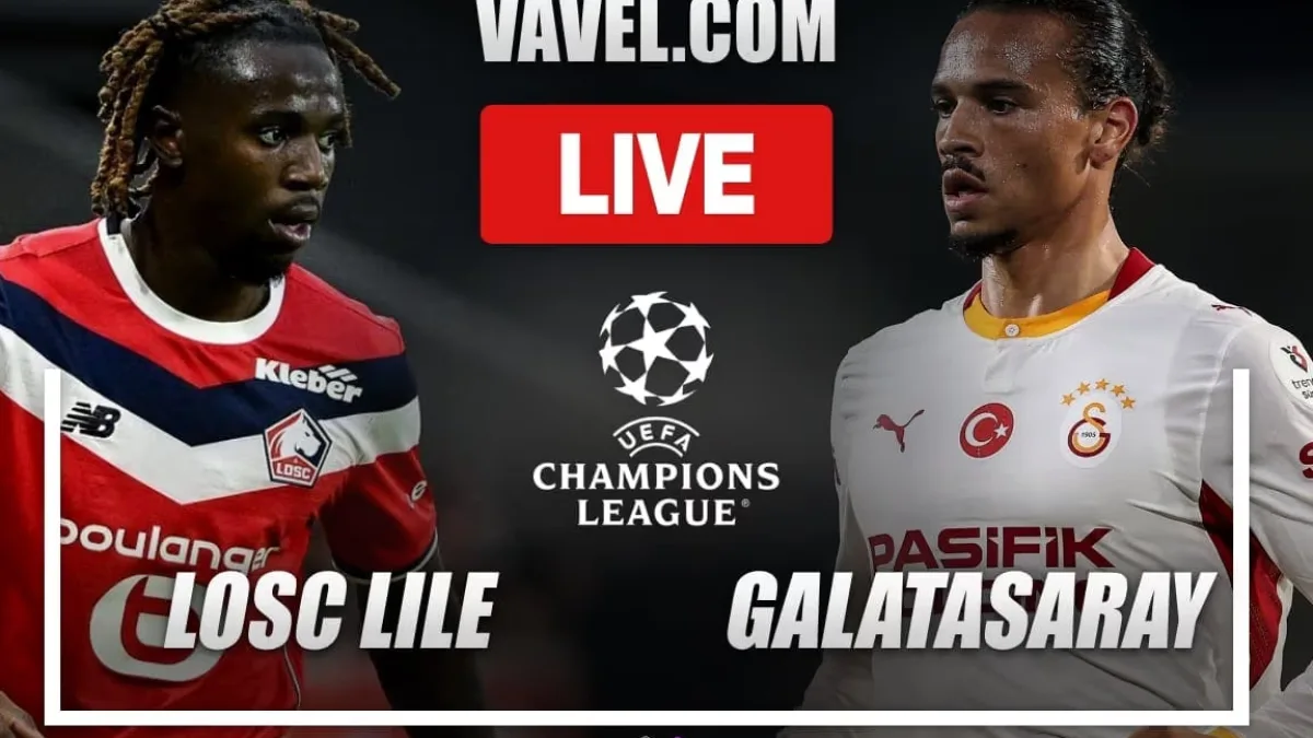 LOSC Lille and Galatasaray players in action during the match