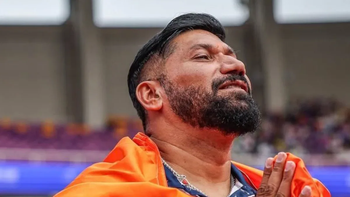 Neeraj Yadav in action during a para athletics event
