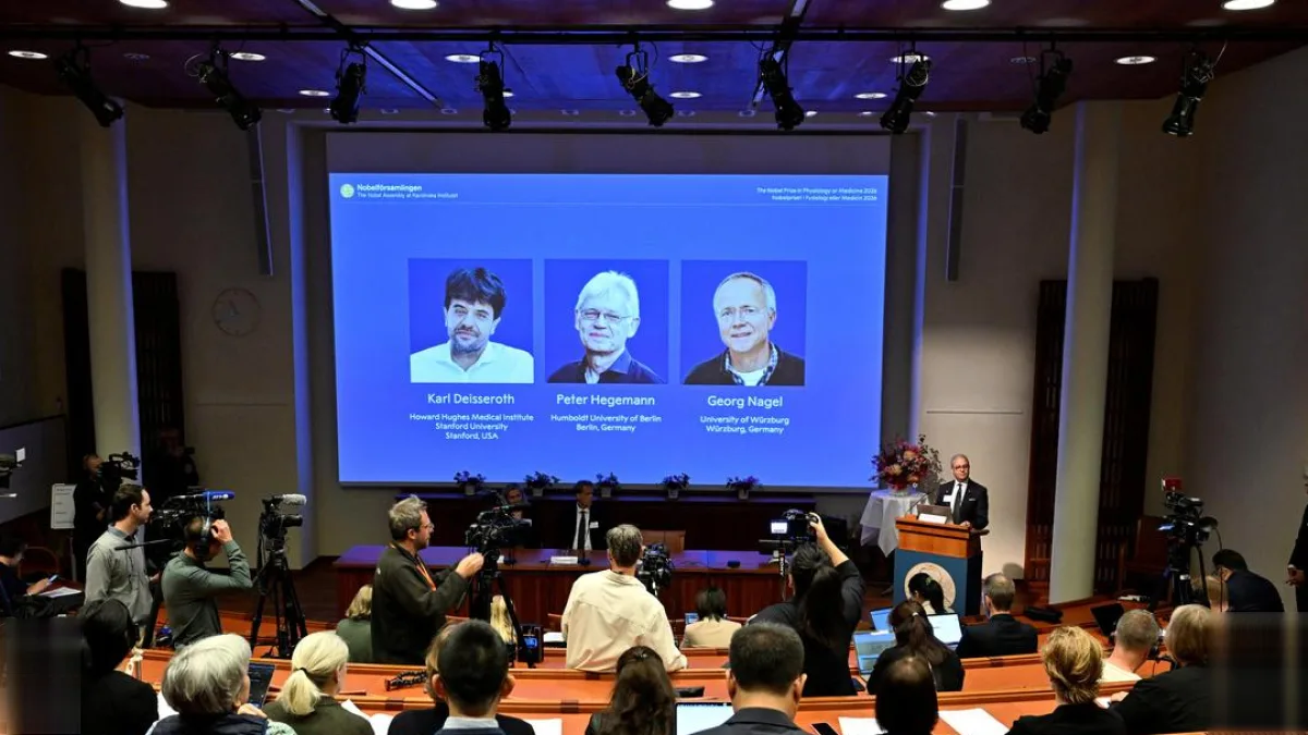 Nobel Prize 2026 winners Karl Deisseroth, Peter Hegemann, and Georg Nagel