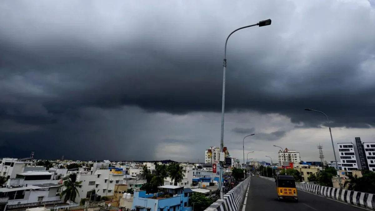 A satellite image of the North East Monsoon over eastern India