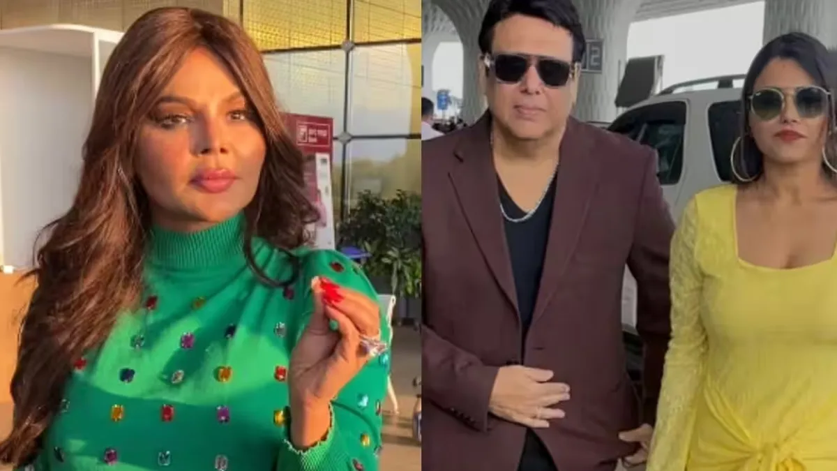 Rakhi Sawant speaking to the media
