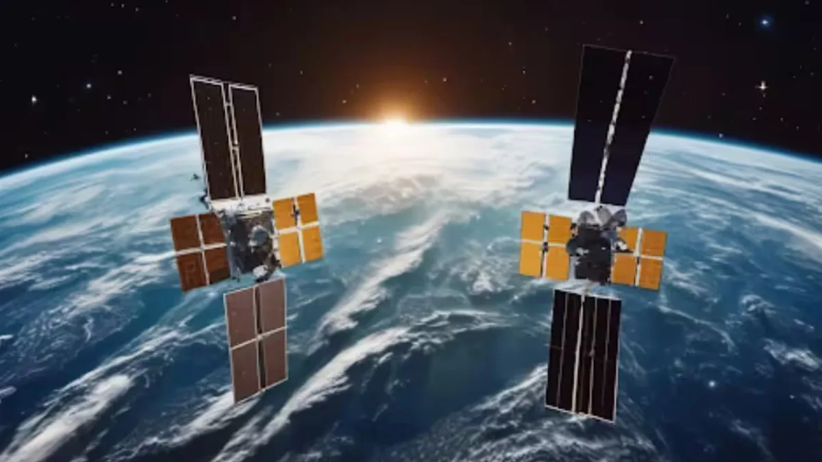 SpaDeX mission satellites in space