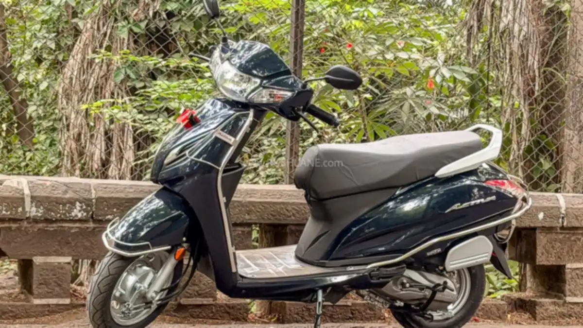 A photo of a scooter on the road