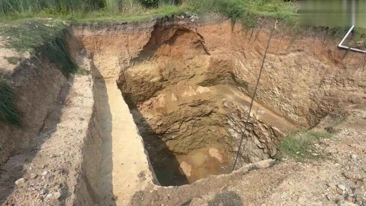 Farm well construction site in Tiruvannamalai