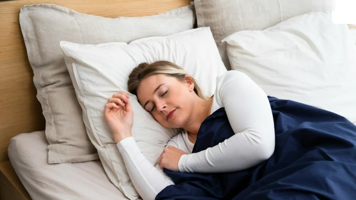 A person sleeping on a comfortable mattress